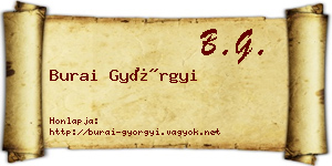 Burai Györgyi névjegykártya